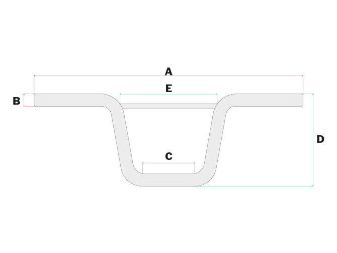 Stuur universeel Cuppini 680x150mm chroom imitatie  product